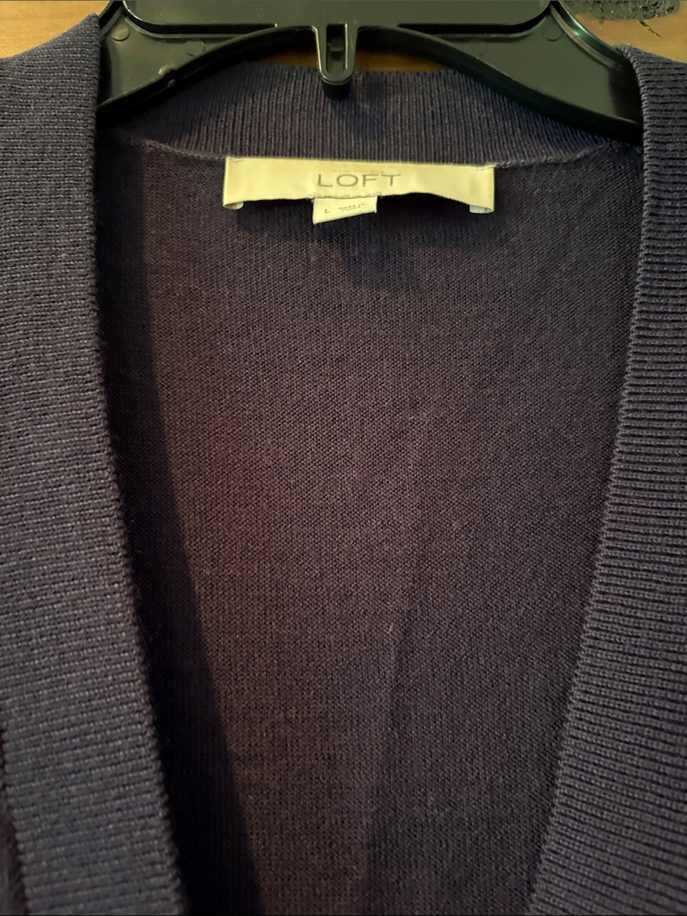 LOFT Navy Long Sleeve Button Cardigan - Picture 3 of 4